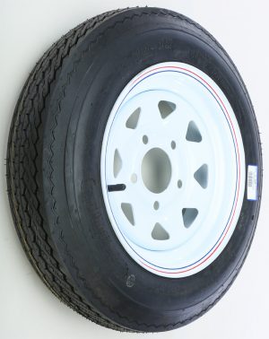 Trailer Tire & 8 Spoke Steel Wheel Assembly Image
